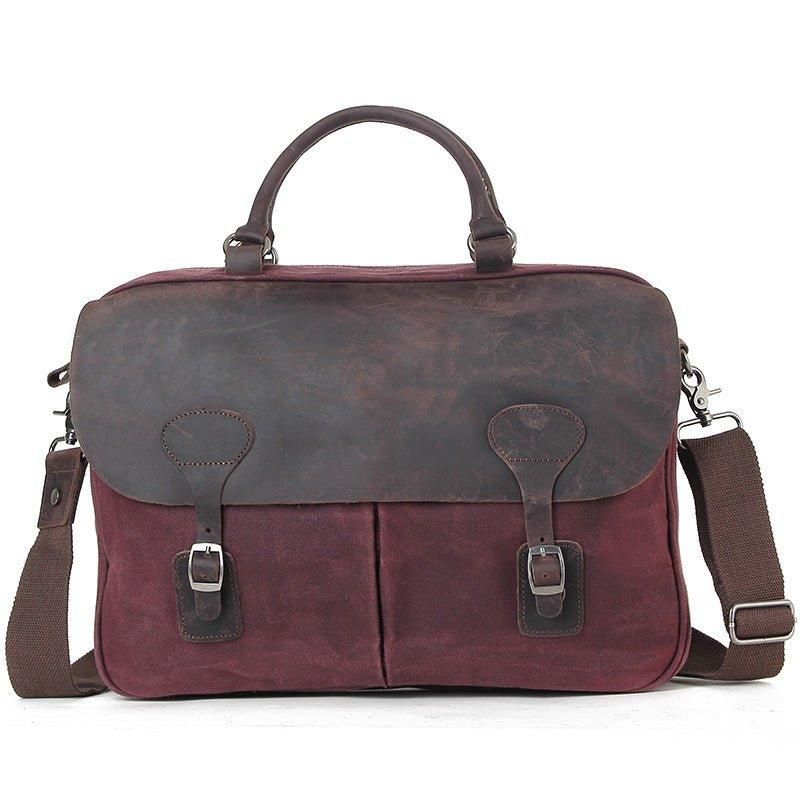 Sacoche Besace Pour Homme Toile Et Cuir