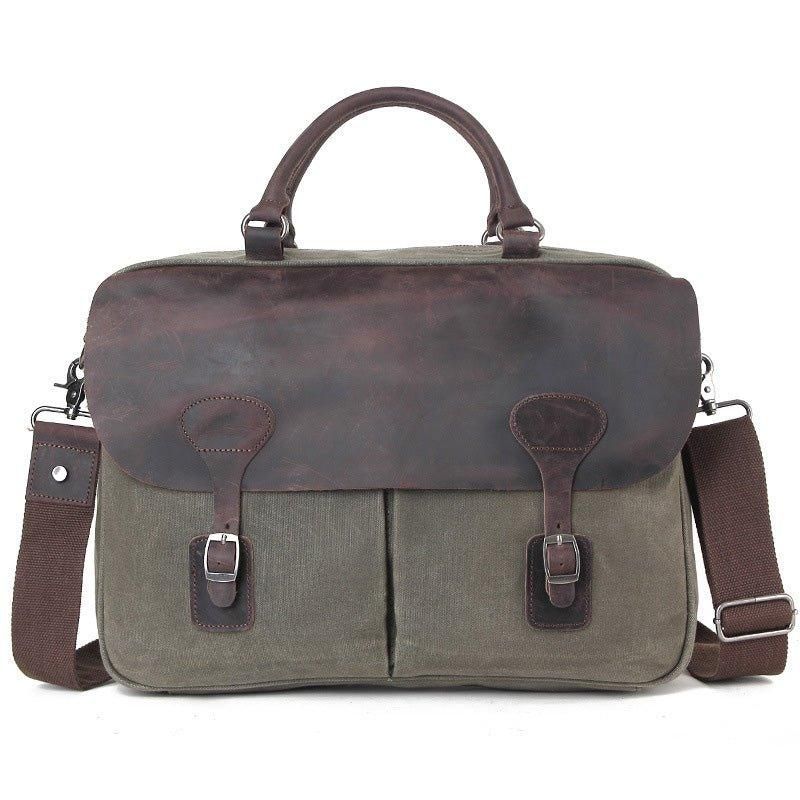 Sacoche Besace Pour Homme Toile Et Cuir