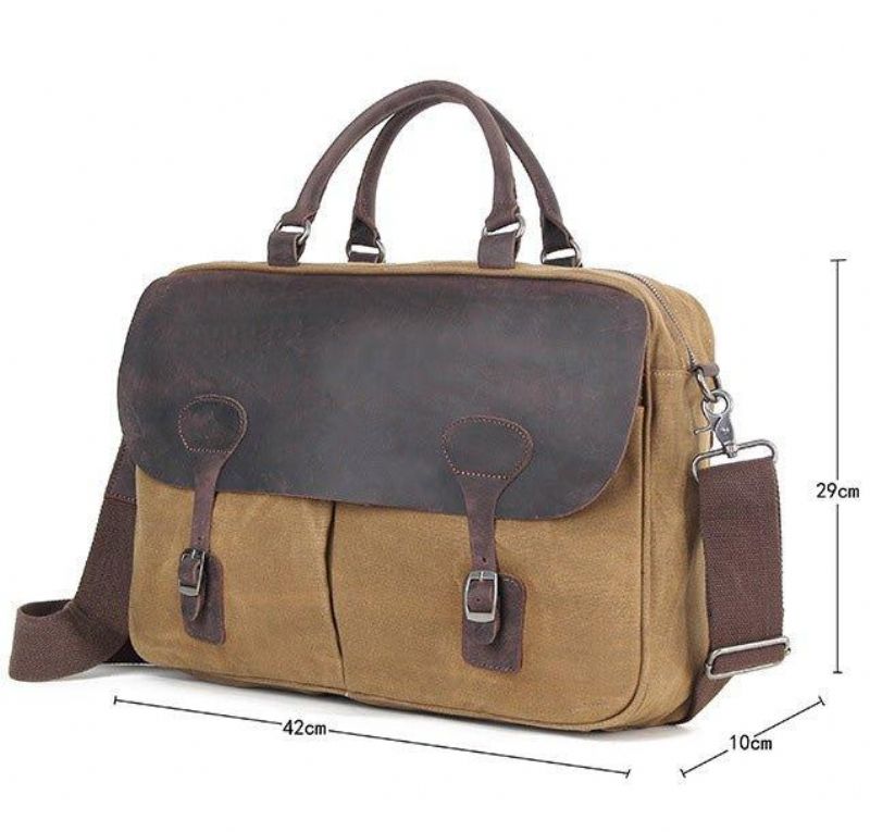 Sacoche Besace Pour Homme Toile Et Cuir