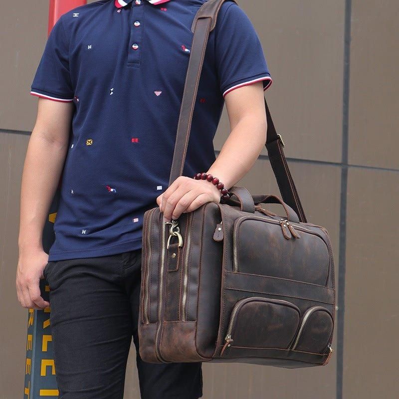 Sacoche Cuir Pour Homme Ordinateur Portable 17 Pouces