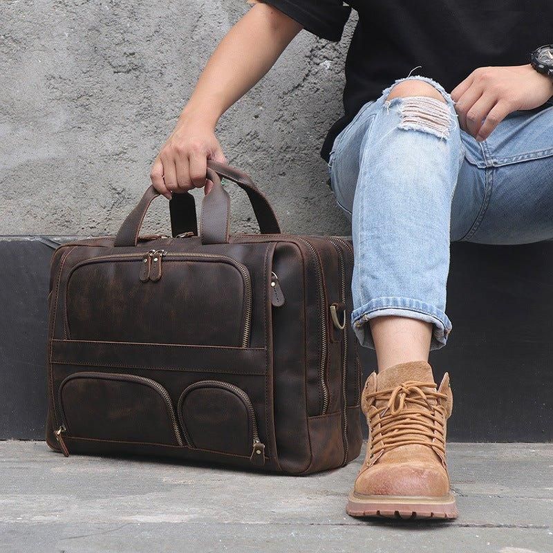 Sacoche Cuir Pour Homme Ordinateur Portable 17 Pouces