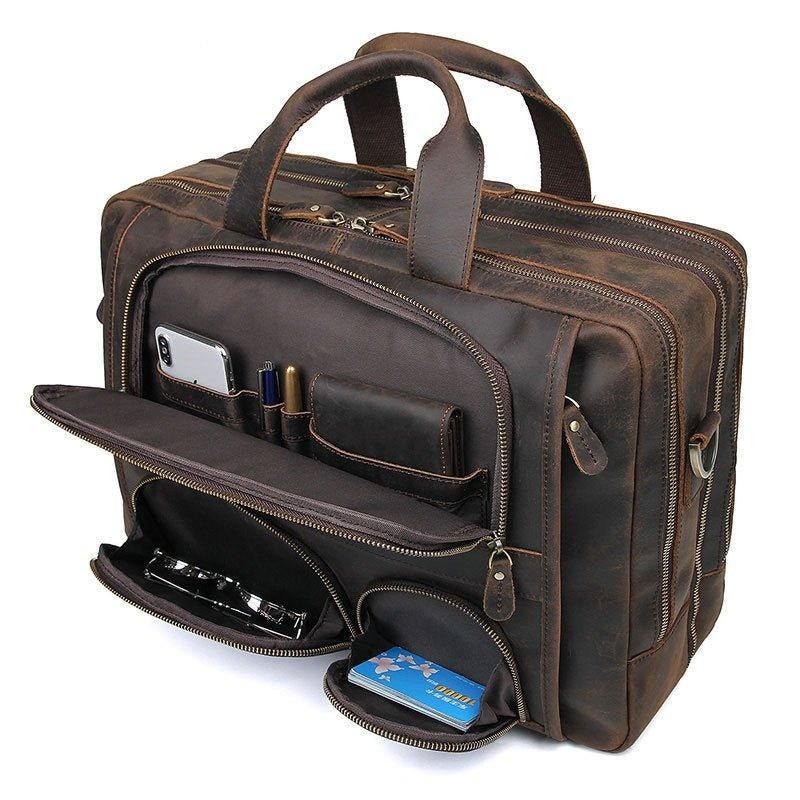 Sacoche Cuir Pour Homme Ordinateur Portable 17 Pouces