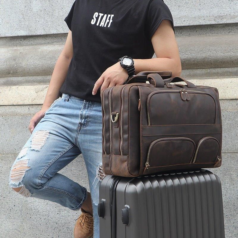 Sacoche Cuir Pour Homme Ordinateur Portable 17 Pouces