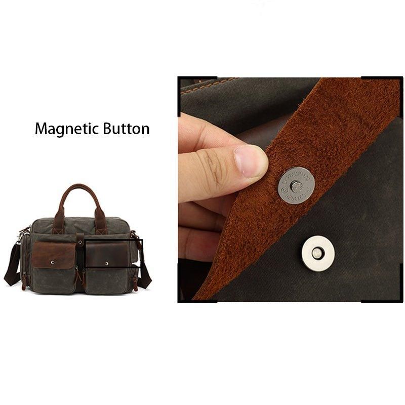 Sacoche Toile Pour Hommes Avec Compartiment Ordinateur Portable