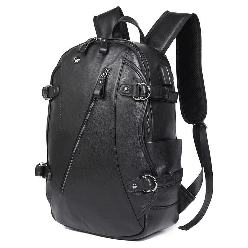 Sacs À Dos Cuir Pour Hommes L'école Avec Port Usb 15.6 Pouces