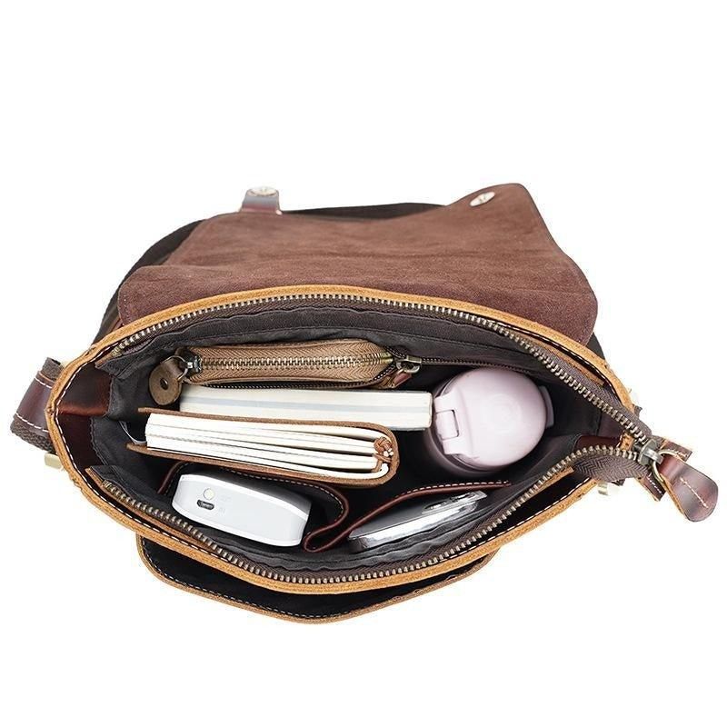 Sacs Pour Hommes Sac À Bandoulière Vintage Cuir Véritable