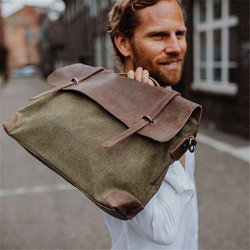 Sacs Messager Pour Ordinateur Portable Homme Cuir Et Toile