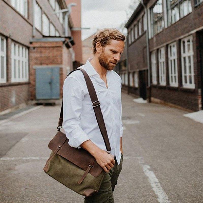 Sacs Messager Pour Ordinateur Portable Homme Cuir Et Toile