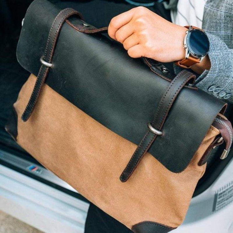 Sacs Messager Pour Ordinateur Portable Homme Cuir Et Toile
