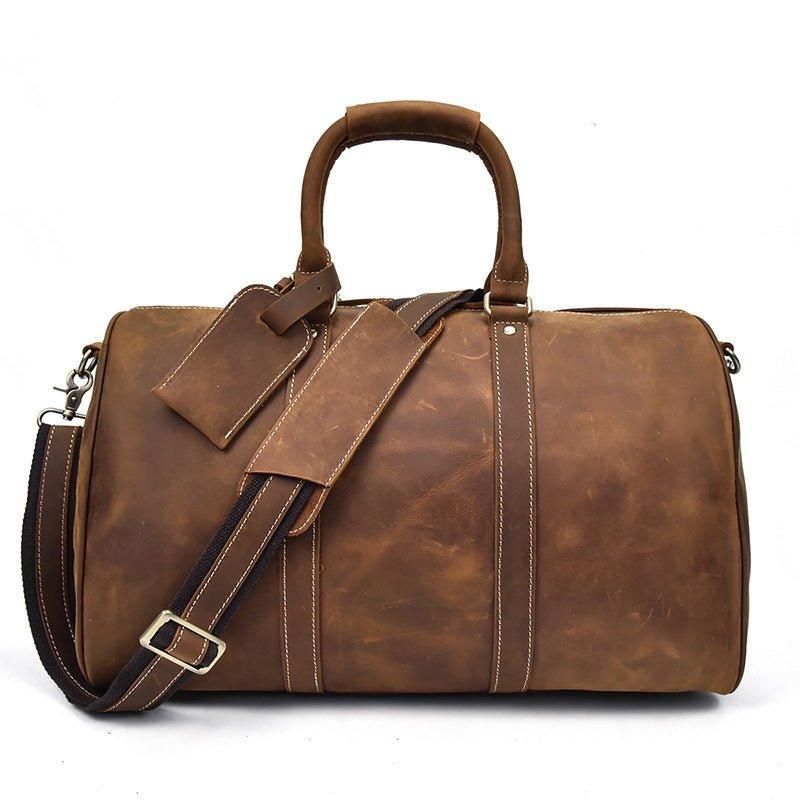 Sacs Polochons Cuir Véritable Pour Hommes 18 Pouces