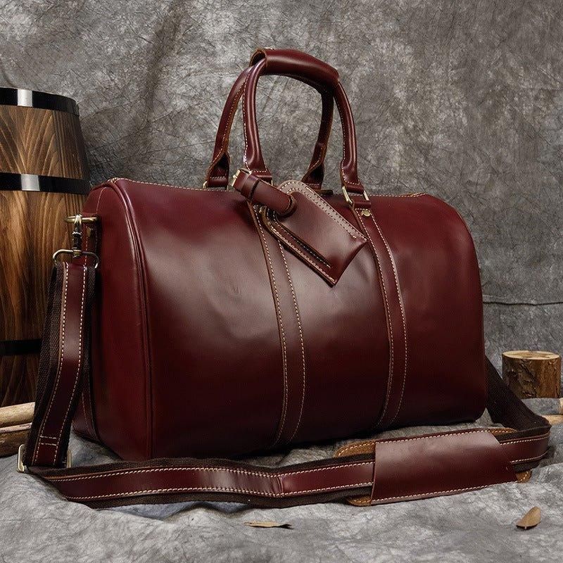 Sacs Polochons Cuir Véritable Pour Hommes 18 Pouces
