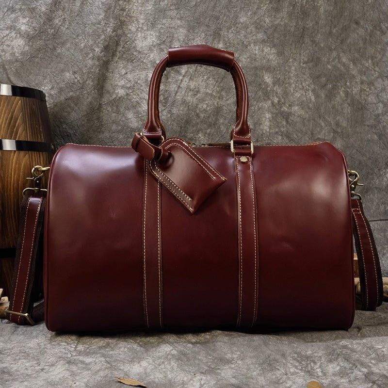 Sacs Polochons Cuir Véritable Pour Hommes 18 Pouces
