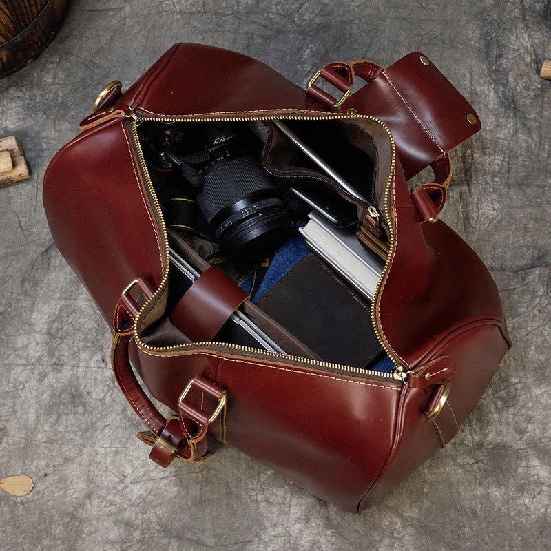 Sacs Polochons Cuir Véritable Pour Hommes 18 Pouces