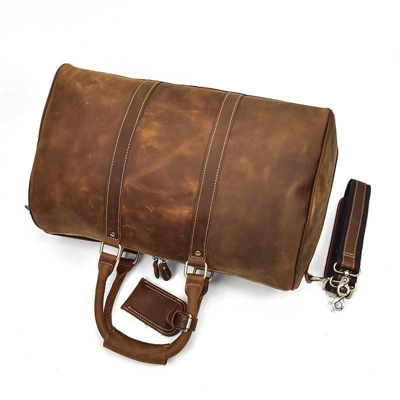 Sacs Polochons Cuir Véritable Pour Hommes 18 Pouces