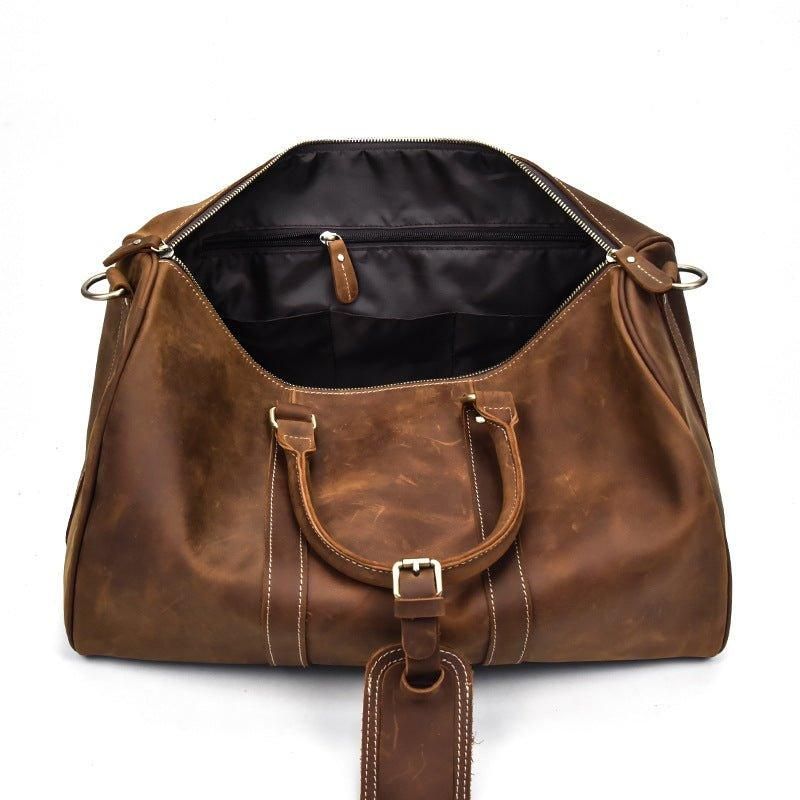 Sacs Polochons Cuir Véritable Pour Hommes 18 Pouces