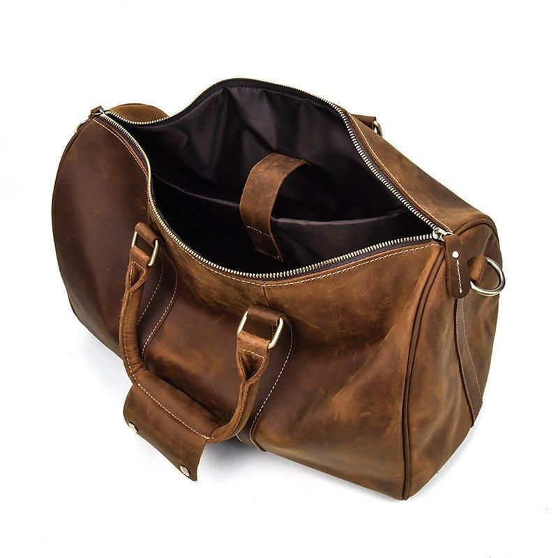 Sacs Polochons Cuir Véritable Pour Hommes 18 Pouces