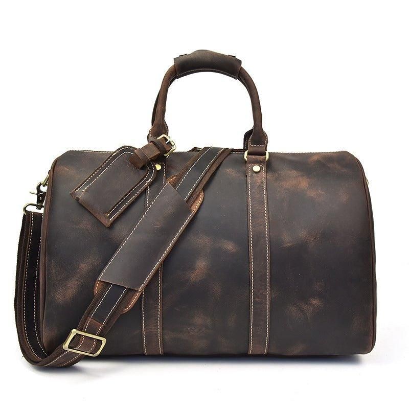Sacs Polochons Cuir Véritable Pour Hommes 18 Pouces