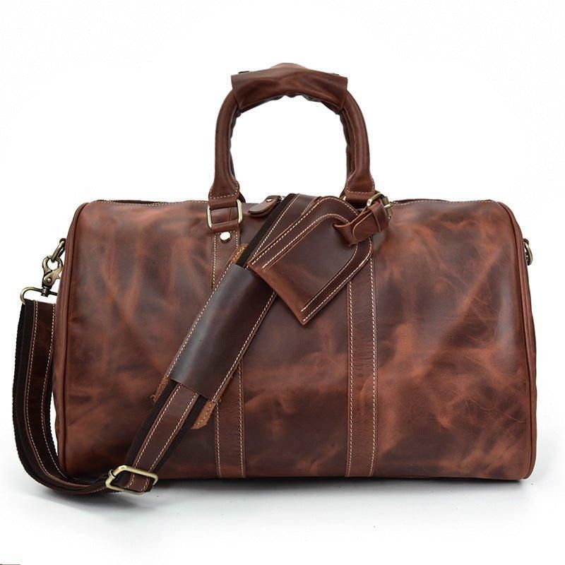 Sacs Polochons Cuir Véritable Pour Hommes 18 Pouces