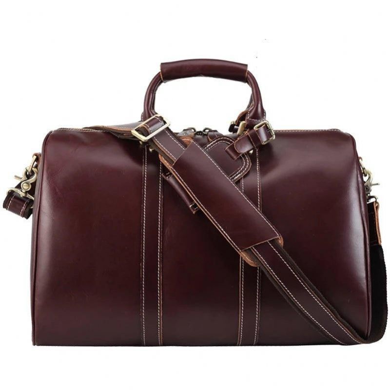 Sacs Polochons Cuir Véritable Pour Hommes 18 Pouces