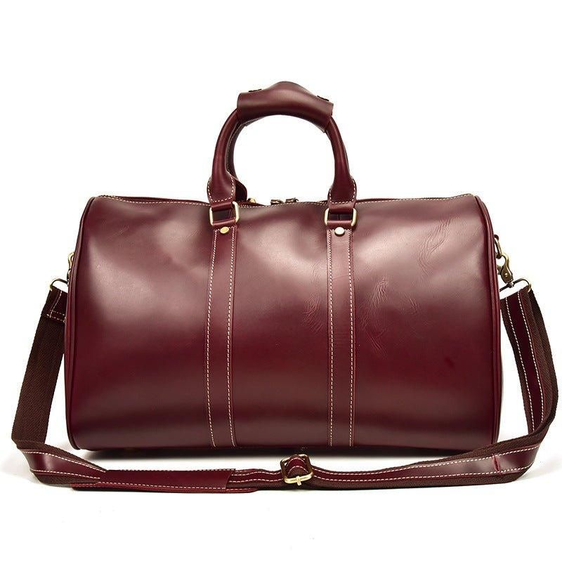 Sacs Polochons Cuir Véritable Pour Hommes 18 Pouces