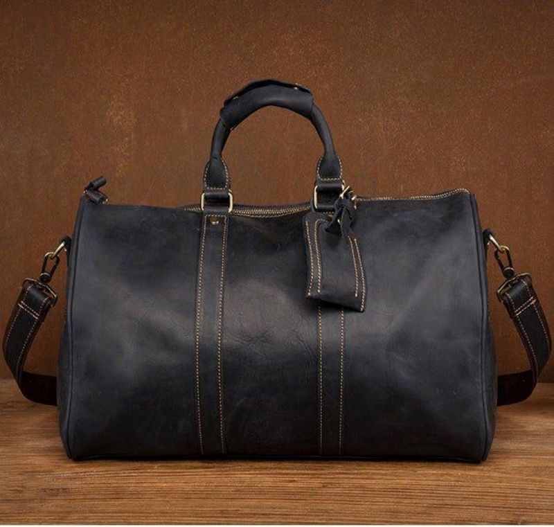 Sacs Polochons Cuir Véritable Pour Hommes 18 Pouces
