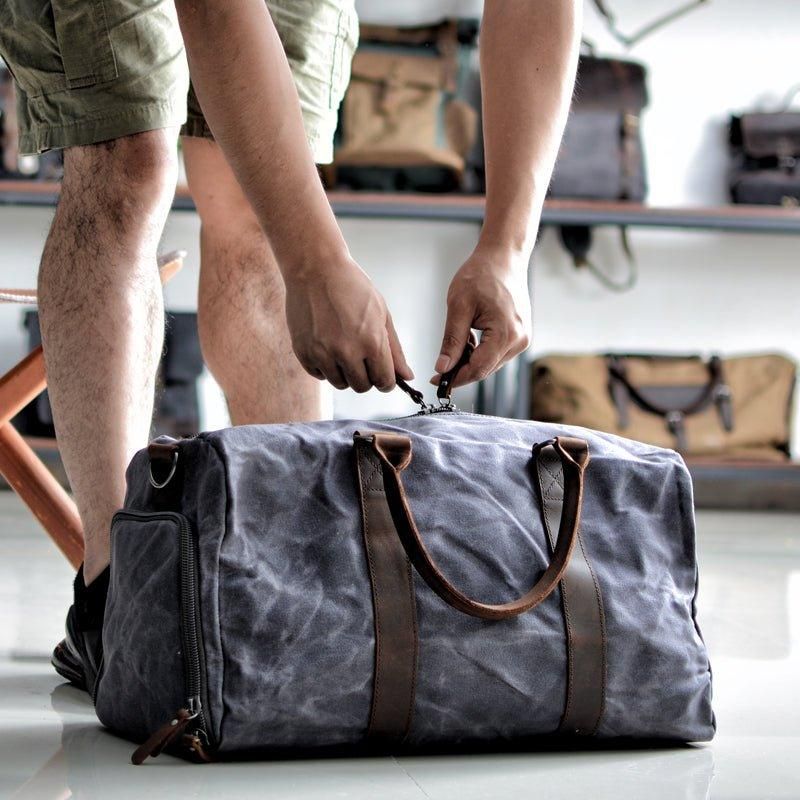 Sacs Sport Toile Cirée Avec Compartiment À Chaussures