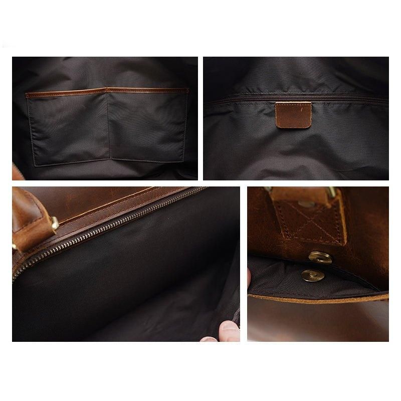 Sacs Voyage Cuir Pour Hommes Avec Poches