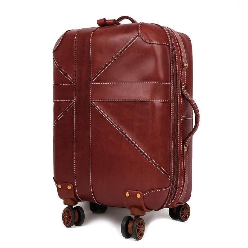 Valise Vintage Cuir Vache 20 Pouces