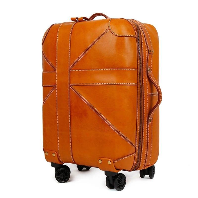 Valise Vintage Cuir Vache 20 Pouces